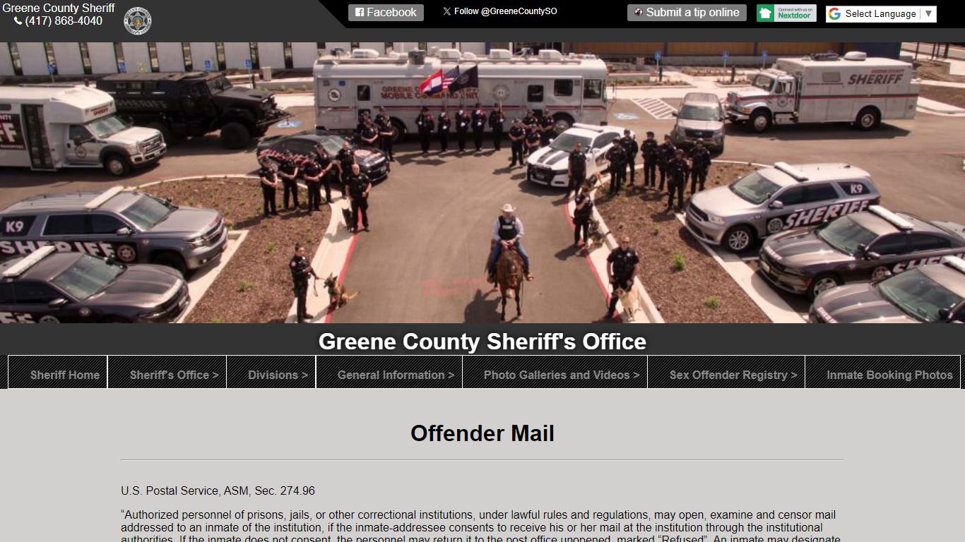 Offender Mail - Greene County, Missouri